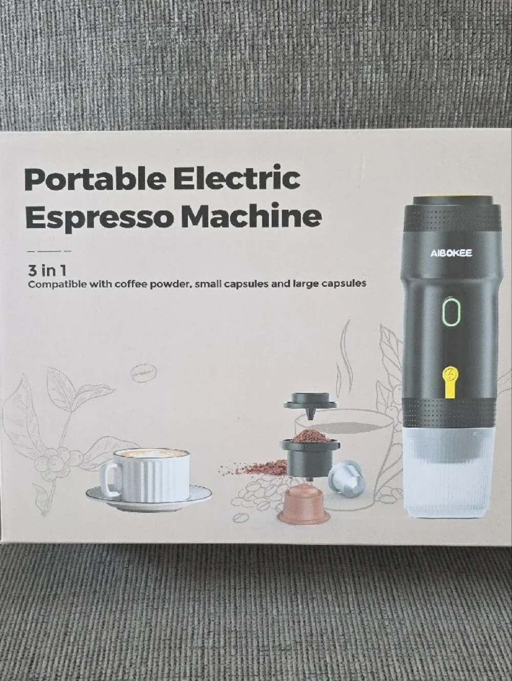 Aibokee Portable Electric Espresso Machine - White, 3 In 1, New In Box.